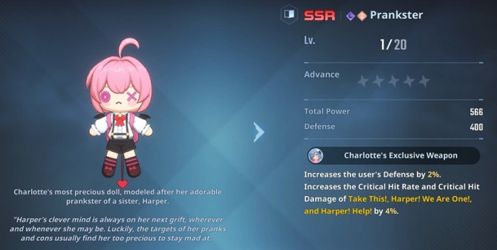 Dedicated weapon to increase critical hit probability and damage of core DPS skill