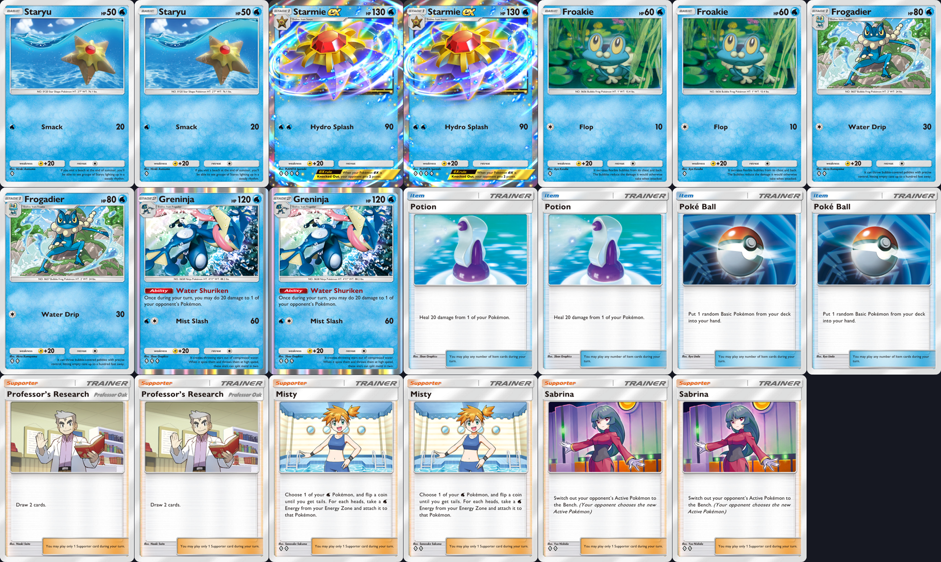 pokemon tcgp pocket starmie deck misty greninja