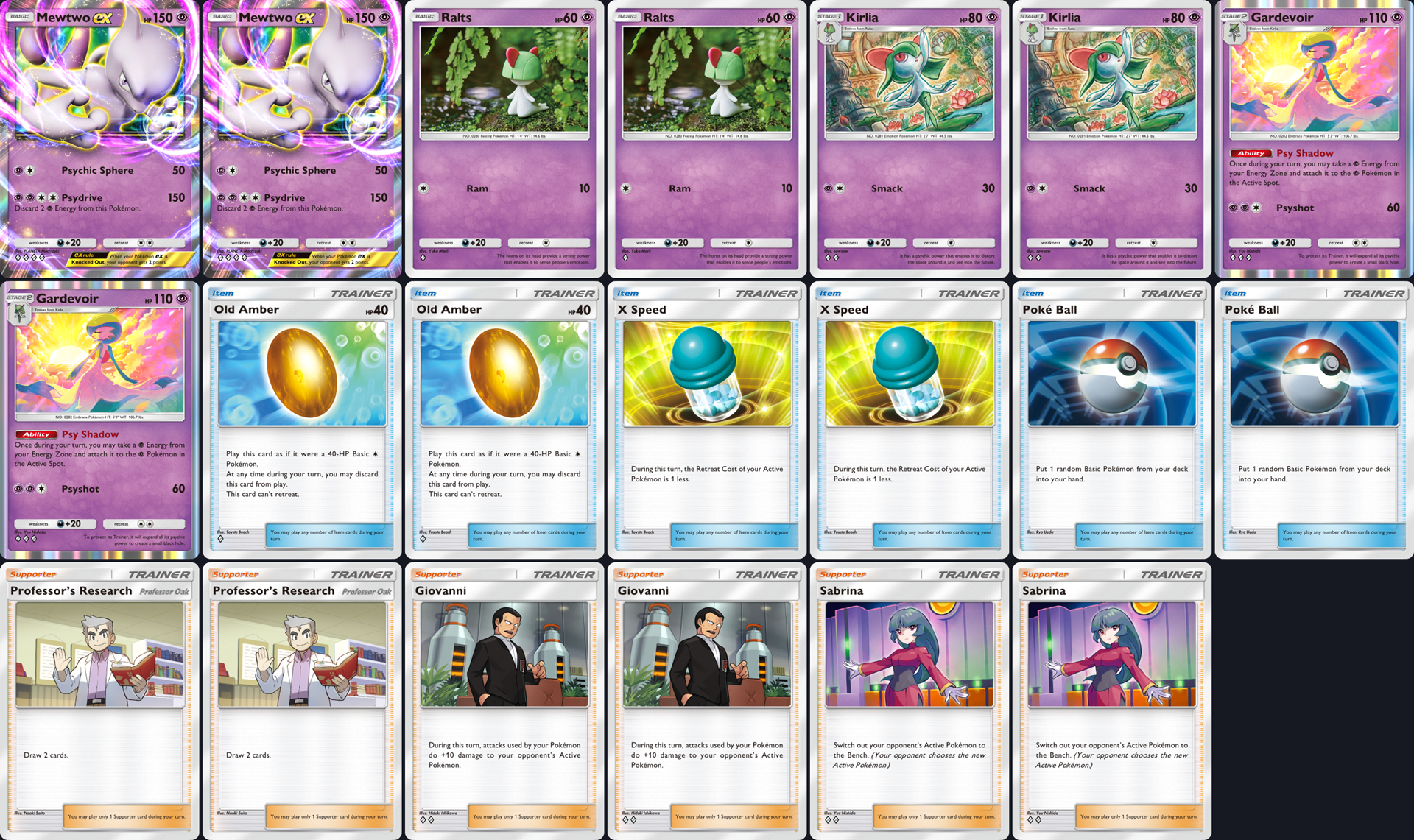 pokemon tcgp Mewtwo Deck Fossil card