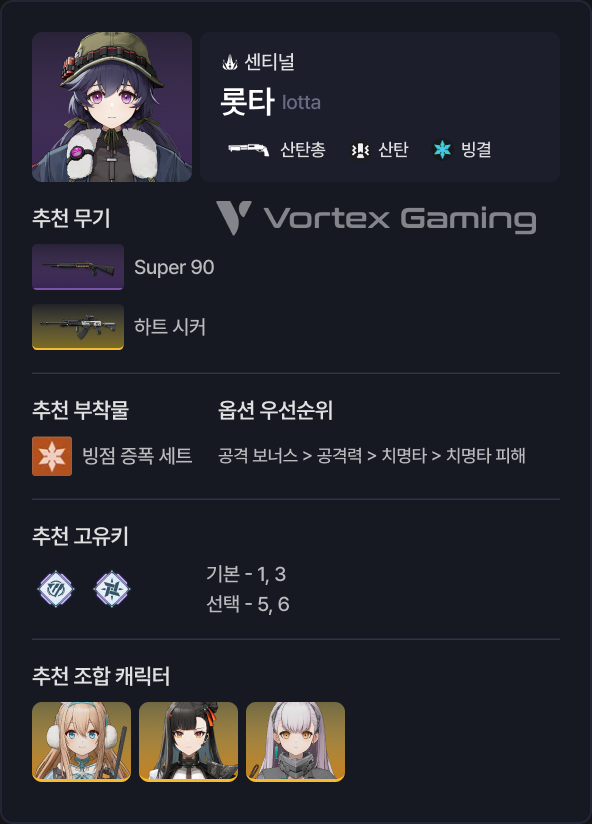 소녀전선2 소전2 망명 롯타 세팅 무기 고유키 조합