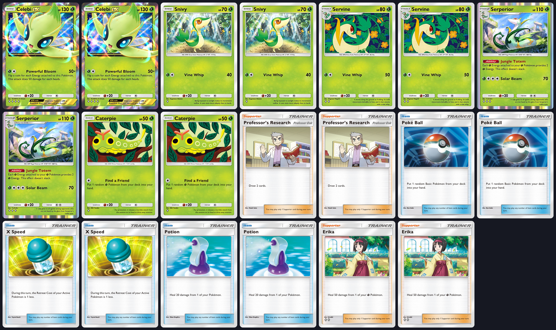 Pokémon TCG Pocket Mythical Island Celebi ex + Serperior + Caterpie Deck List