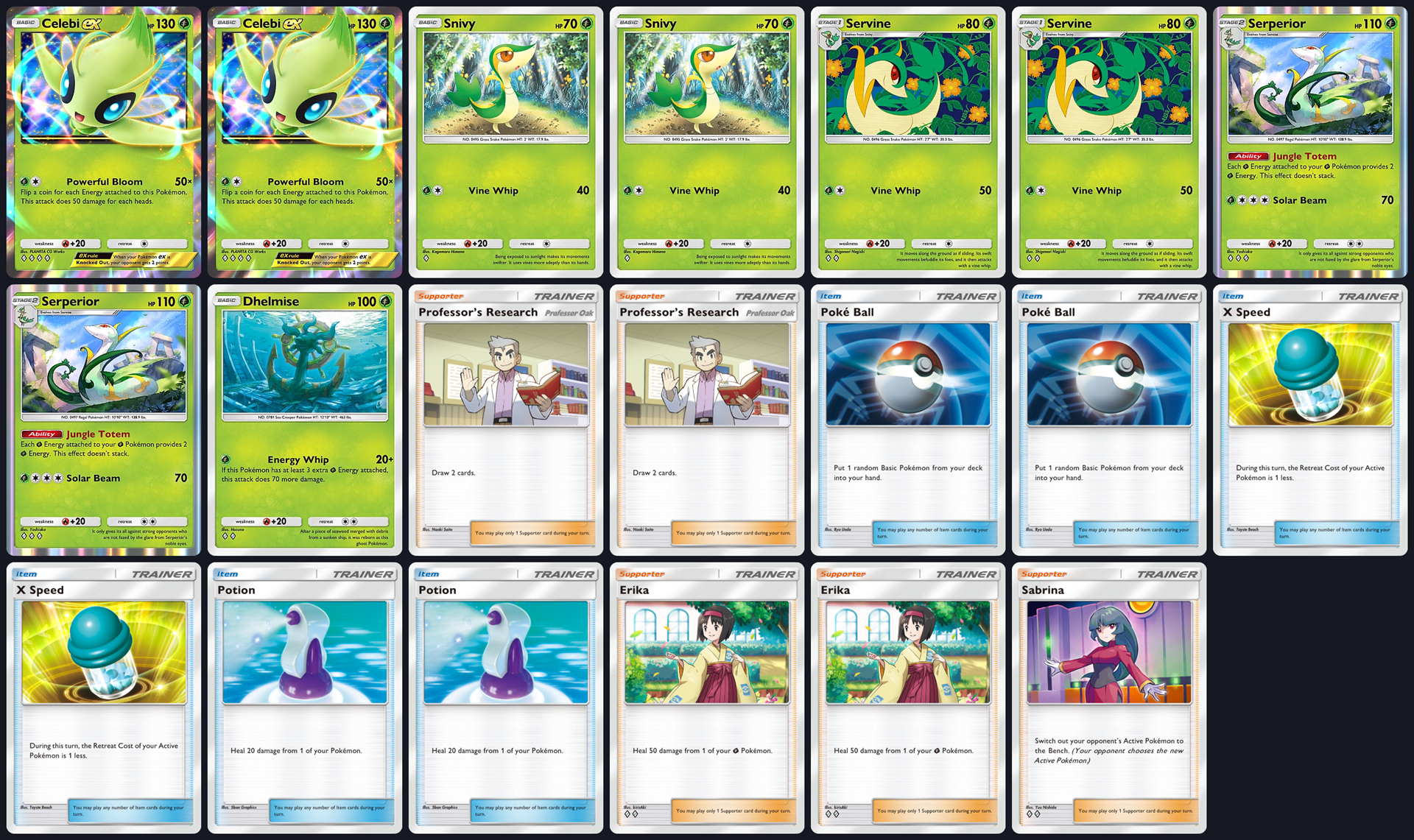 Pokémon TCG Pocket Mythical Island Celebi ex + Serperior + Dhelmise Deck List